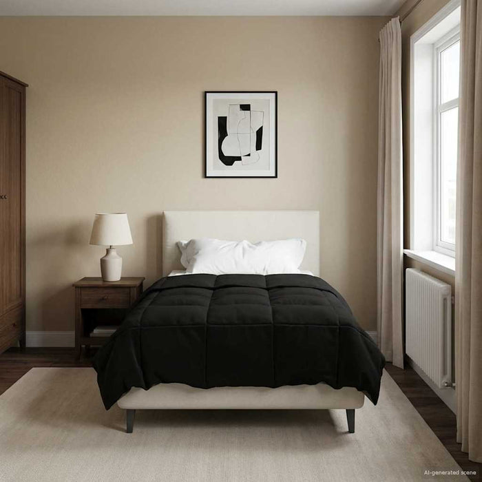 Duvet de iarnă Patos Negru 140 x 220 cm Microfibră - WALTI WALTI