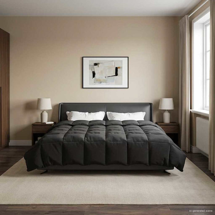 Duvet de iarnă Patos Negru 220 x 260 cm Microfibră - WALTI WALTI