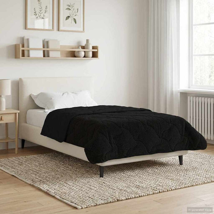 Pilotă de vară Negru 155 x 200 cm Microfibră și fleece Teddy - WALTI WALTI