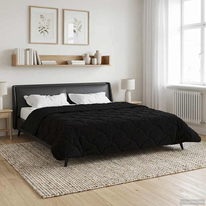 Pilotă de vară Negru 200 x 200 cm Microfibră și fleece Teddy - WALTI WALTI