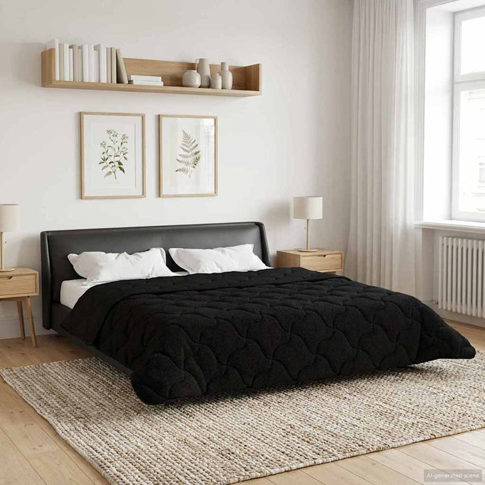 Pilotă de vară Negru 200 x 240 cm Microfibră și fleece Teddy - WALTI WALTI