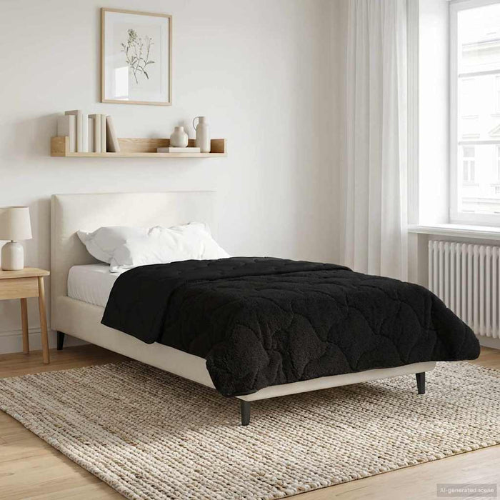 Pilotă de vară Negru 135 x 200 cm Microfibră și fleece Teddy - WALTI WALTI
