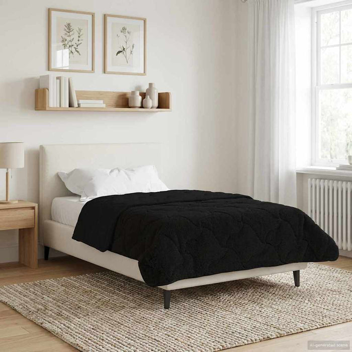 Pilotă de vară Negru 140 x 220 cm Microfibră și fleece Teddy - WALTI WALTI