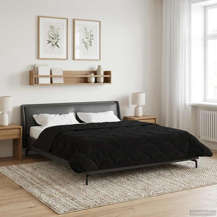 Pilotă de vară Negru 200 x 220 cm Microfibră și fleece Teddy - WALTI WALTI