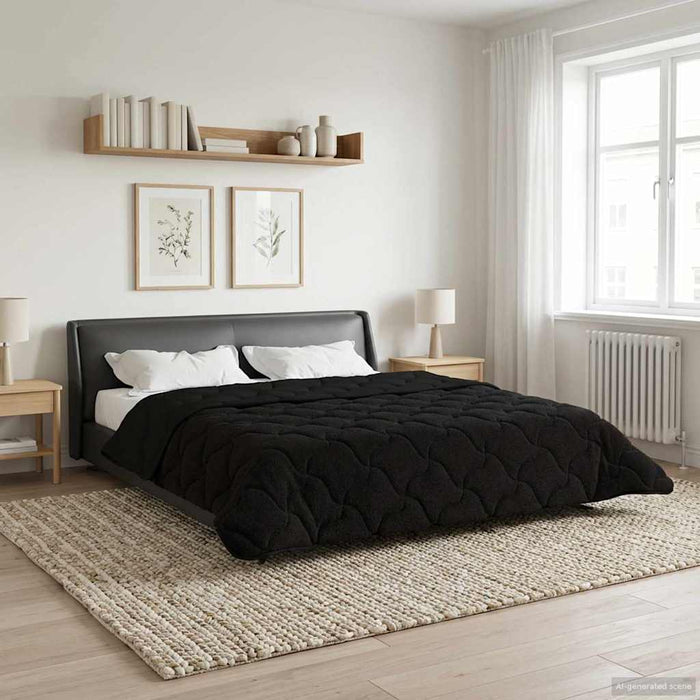 Pilotă de vară Negru 220 x 240 cm Microfibră și fleece Teddy - WALTI WALTI