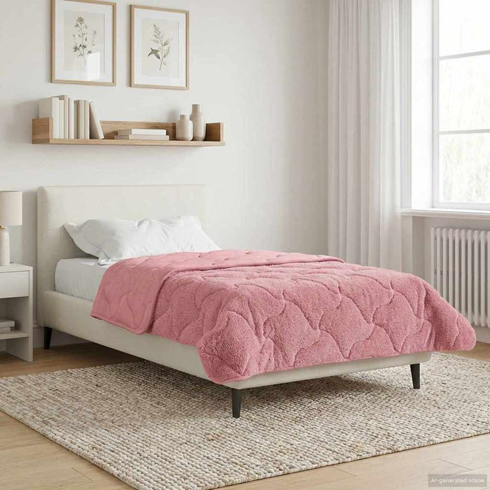 Pilotă de vară Roz 155 x 200 cm Microfibră și fleece Teddy - WALTI WALTI
