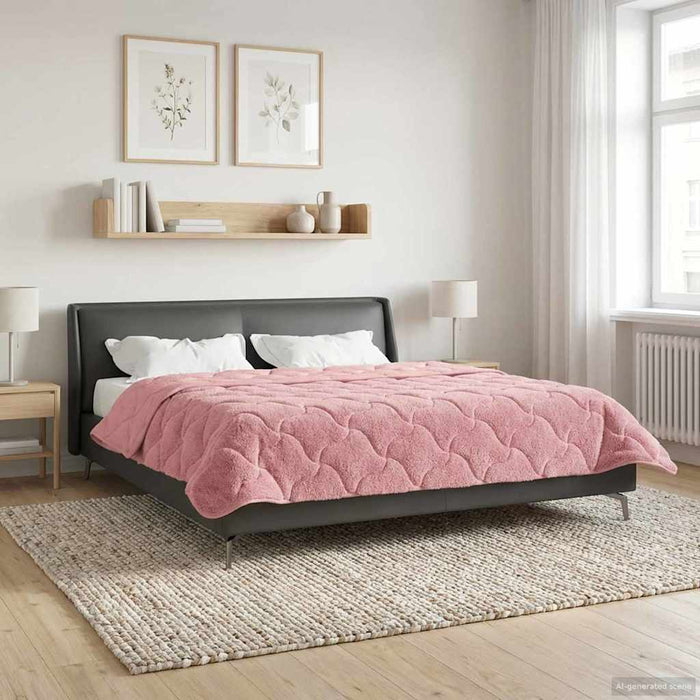 Pilotă de vară Roz 200 x 200 cm Microfibră și fleece Teddy - WALTI WALTI