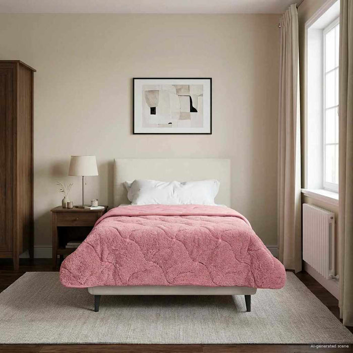 Pilotă de vară Roz 155 x 220 cm Microfibră și fleece Teddy - WALTI WALTI