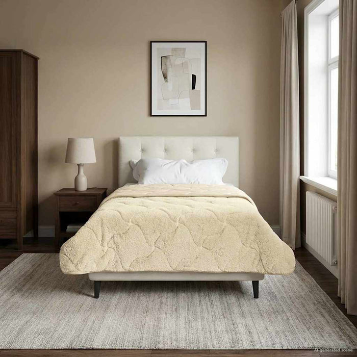 Pilotă de vară Crem 135 x 200 cm Microfibră și fleece Teddy - WALTI WALTI