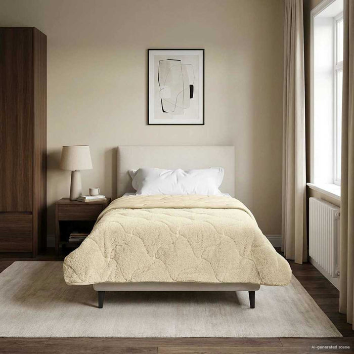 Pilotă de vară Crem 140 x 200 cm Microfibră și fleece Teddy - WALTI WALTI
