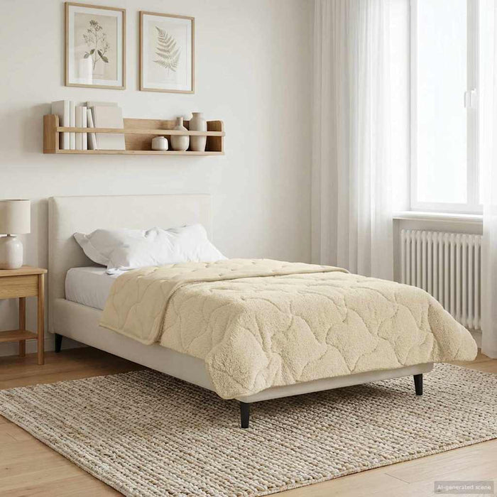 Pilotă de vară Crem 155 x 200 cm Microfibră și fleece Teddy - WALTI WALTI