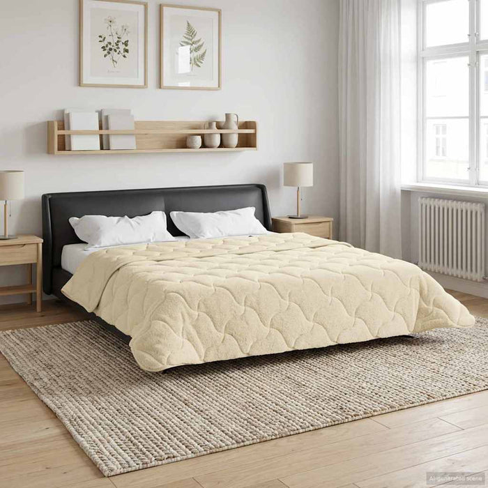 Pilotă de vară Crem 200 x 240 cm Microfibră și fleece Teddy - WALTI WALTI