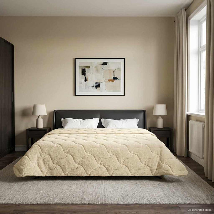 Pilotă de vară Crem 200 x 240 cm Microfibră și fleece Teddy - WALTI WALTI