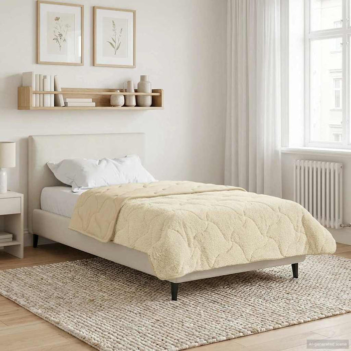 Pilotă de vară Crem 135 x 220 cm Microfibră și fleece Teddy - WALTI WALTI