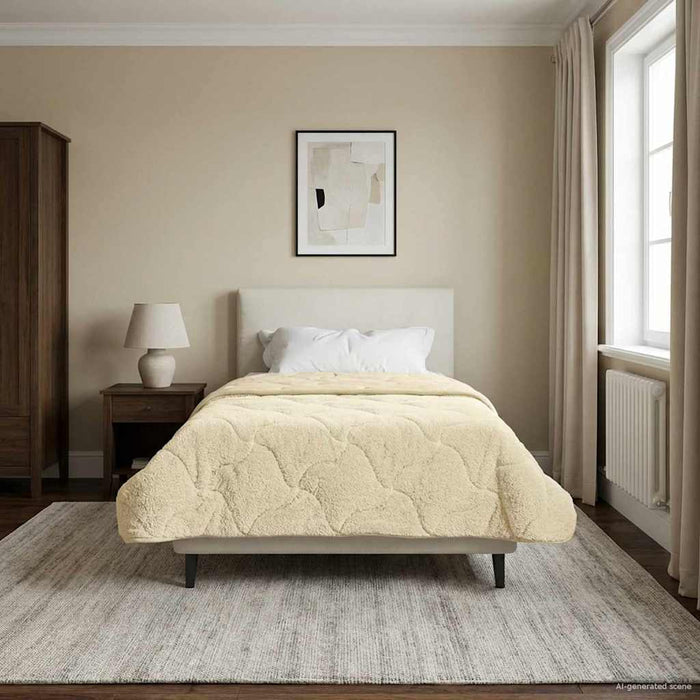 Pilotă de vară Crem 135 x 220 cm Microfibră și fleece Teddy - WALTI WALTI