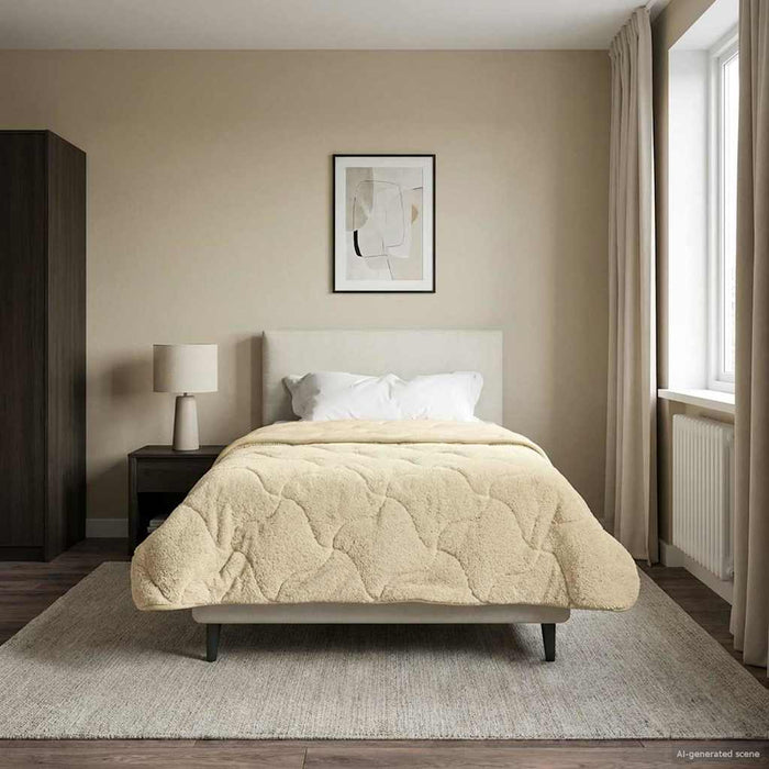 Pilotă de vară Crem 140 x 220 cm Microfibră și fleece Teddy - WALTI WALTI