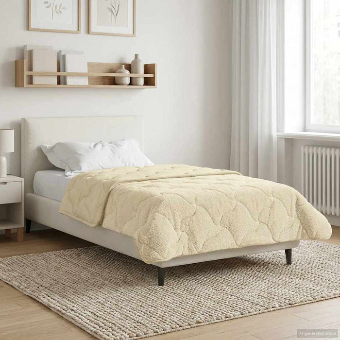 Pilotă de vară Crem 155 x 220 cm Microfibră și fleece Teddy - WALTI WALTI