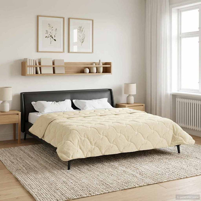 Pilotă de vară Crem 200 x 220 cm Microfibră și fleece Teddy - WALTI WALTI