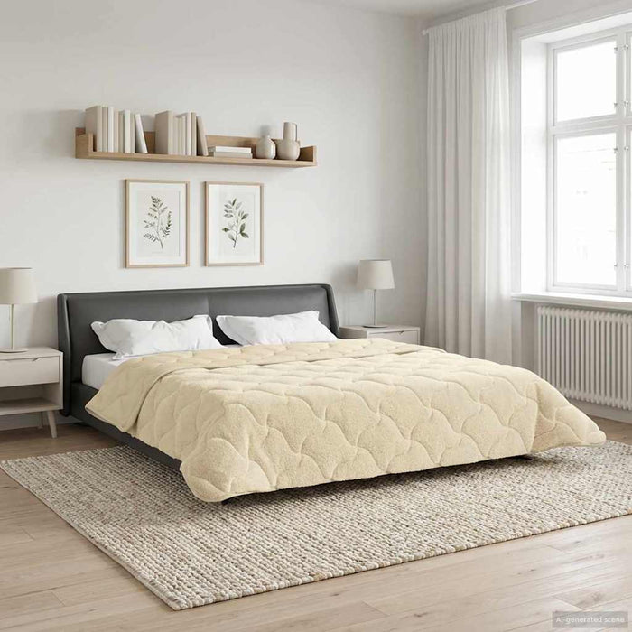 Pilotă de vară Crem 220 x 240 cm Microfibră și fleece Teddy - WALTI WALTI