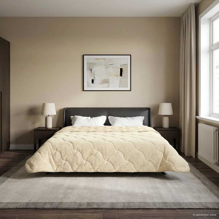 Pilotă de vară Crem 220 x 240 cm Microfibră și fleece Teddy - WALTI WALTI