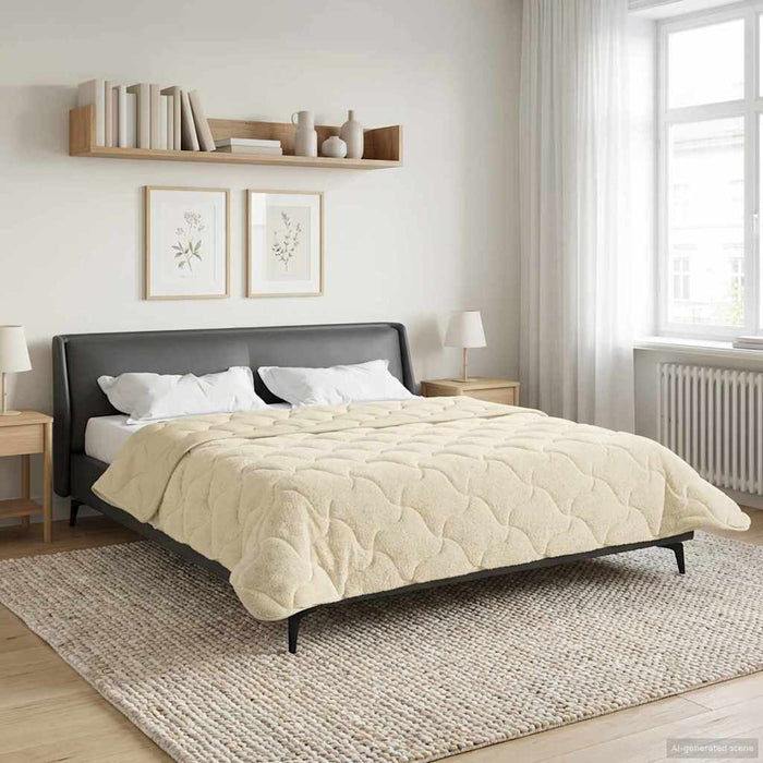 Pilotă de vară Crem 220 x 260 cm Microfibră și fleece Teddy - WALTI WALTI