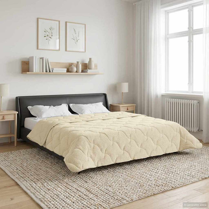 Pilotă de vară Crem 240 x 260 cm Microfibră și fleece Teddy - WALTI WALTI
