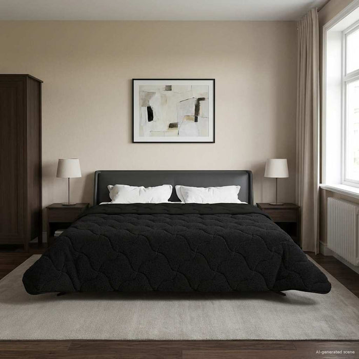 Duvet complet pe tot parcursul anului Patos Negru 200 x 200 cm - WALTI WALTI
