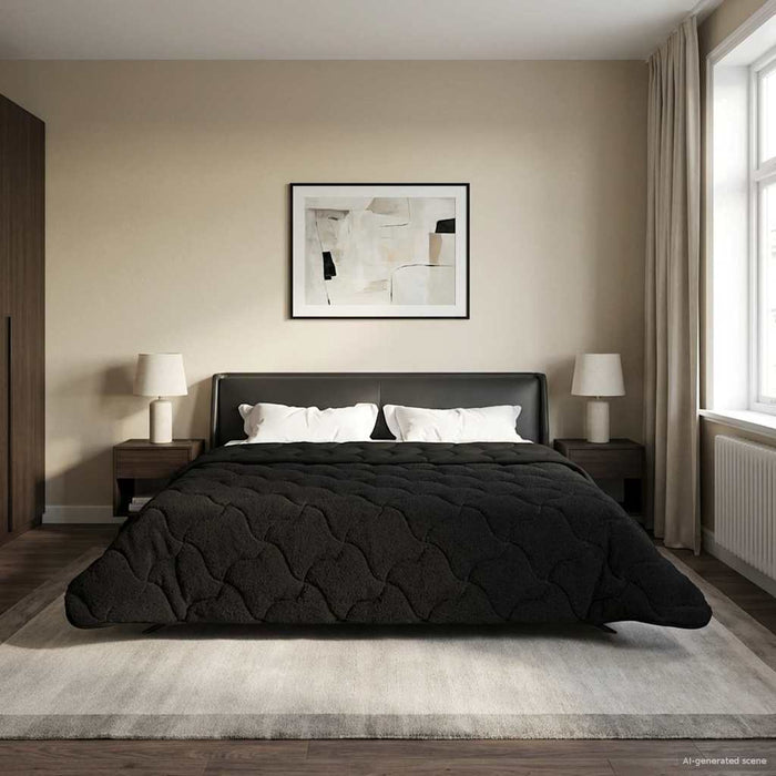 Duvet complet pe tot parcursul anului Patos Negru 220 x 260 cm - WALTI WALTI