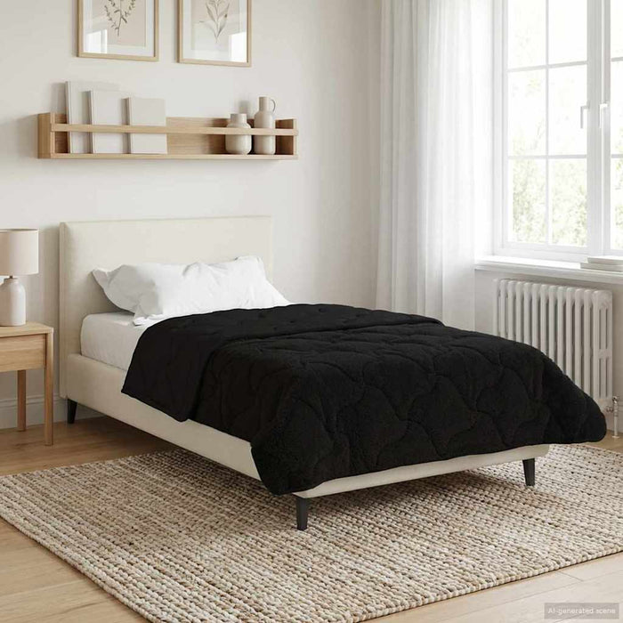 Duvet de iarnă Negru 140 x 220 cm Microfibră și fleece Teddy - WALTI WALTI