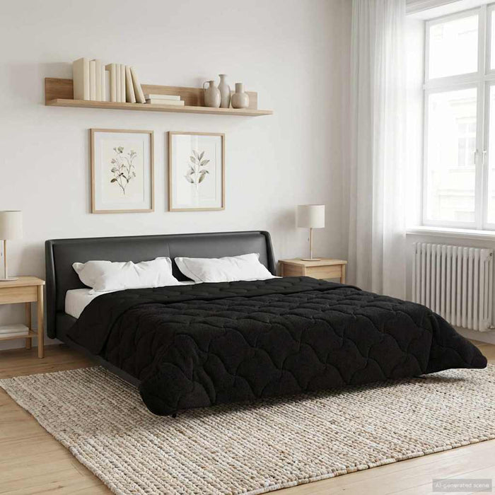 Duvet de iarnă Negru 200 x 200 cm Microfibră și fleece Teddy - WALTI WALTI