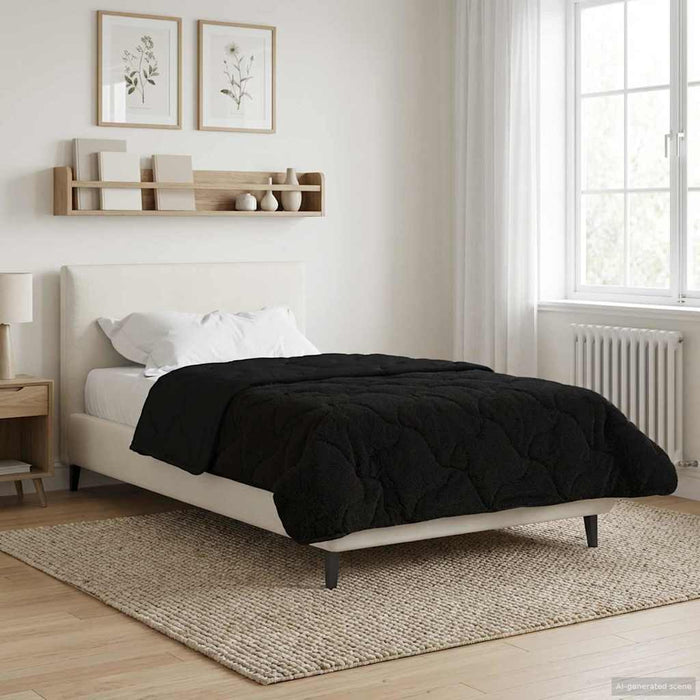 Duvet de iarnă Negru 155 x 220 cm Microfibră și fleece Teddy - WALTI WALTI