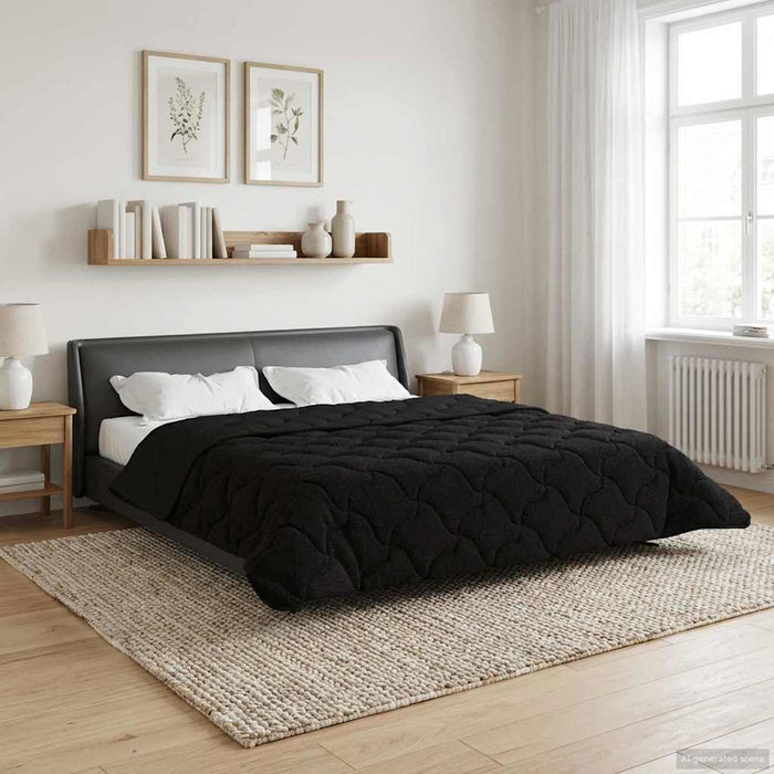 Duvet de iarnă Negru 200 x 220 cm Microfibră și fleece Teddy - WALTI WALTI