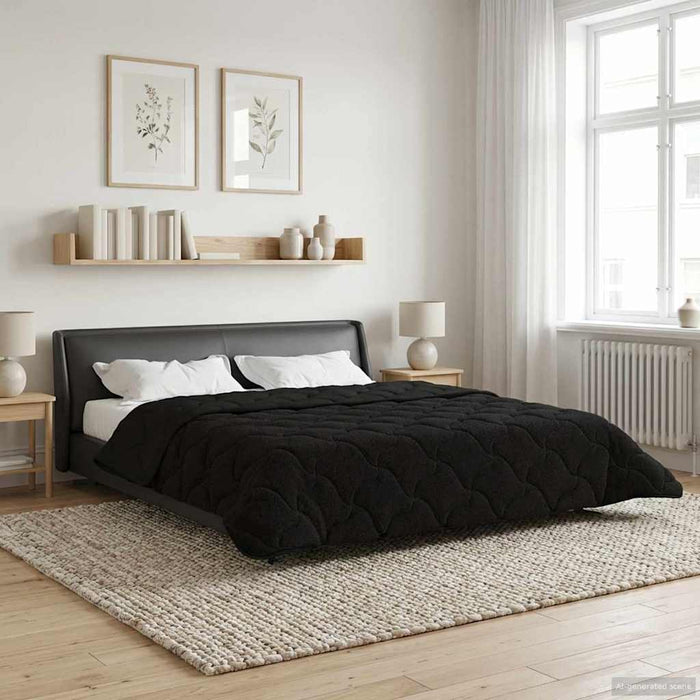 Duvet de iarnă Negru 220 x 240 cm Microfibră și fleece Teddy - WALTI WALTI