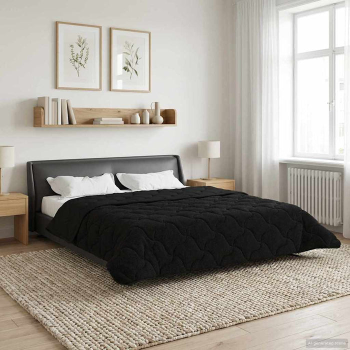 Duvet de iarnă Negru 220 x 260 cm Microfibră și fleece Teddy - WALTI WALTI