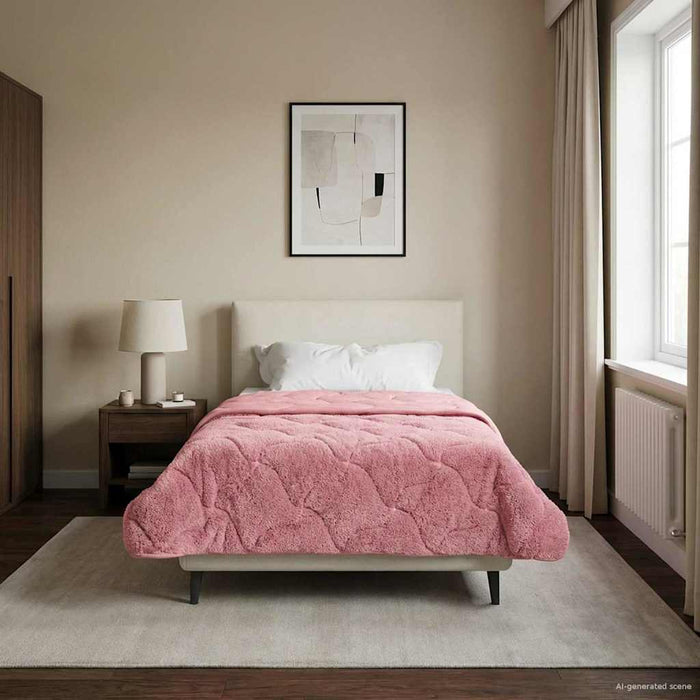 Duvet de iarnă Roz 135 x 200 cm Microfibră și fleece Teddy - WALTI WALTI