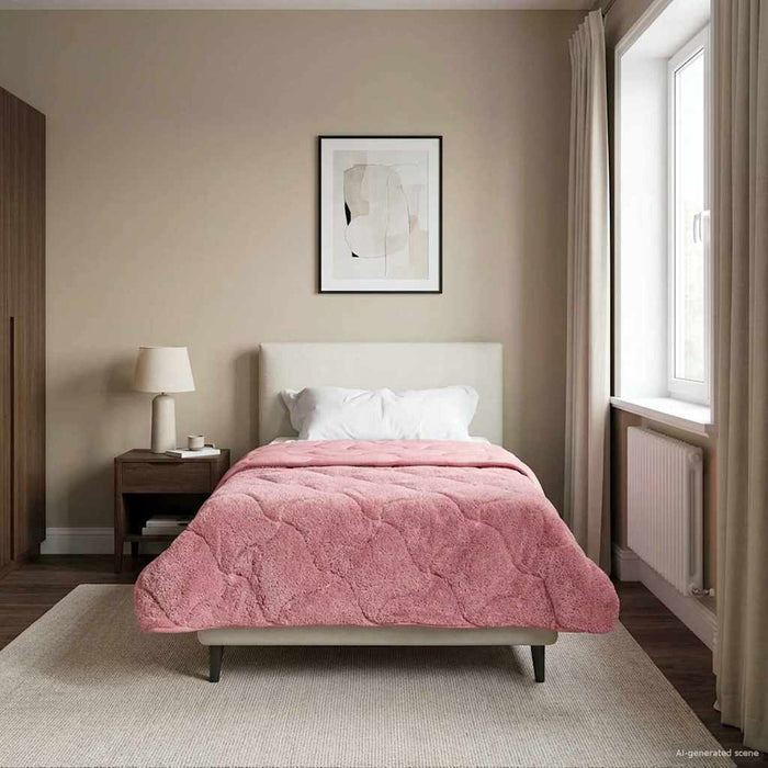 Duvet de iarnă Roz 140 x 220 cm Microfibră și fleece Teddy - WALTI WALTI