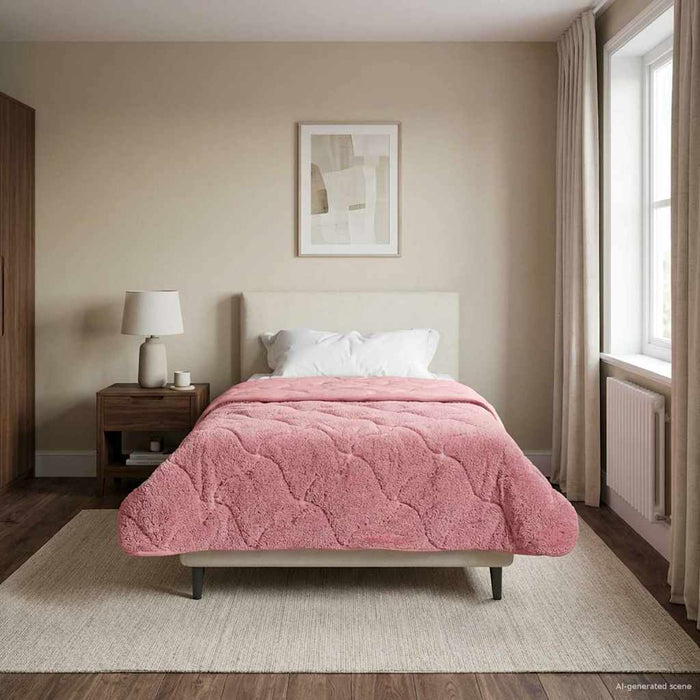 Duvet de iarnă Roz 155 x 200 cm Microfibră și fleece Teddy - WALTI WALTI