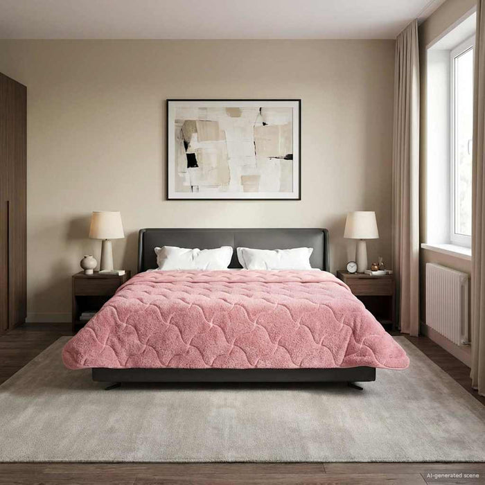 Duvet de iarnă Roz 200 x 200 cm Microfibră și fleece Teddy - WALTI WALTI