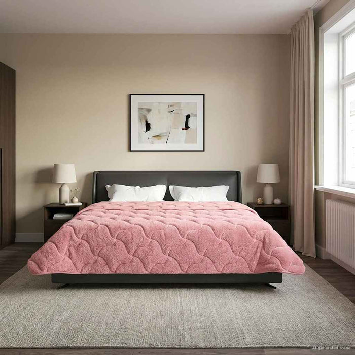 Duvet de iarnă Roz 200 x 240 cm Microfibră și fleece Teddy - WALTI WALTI