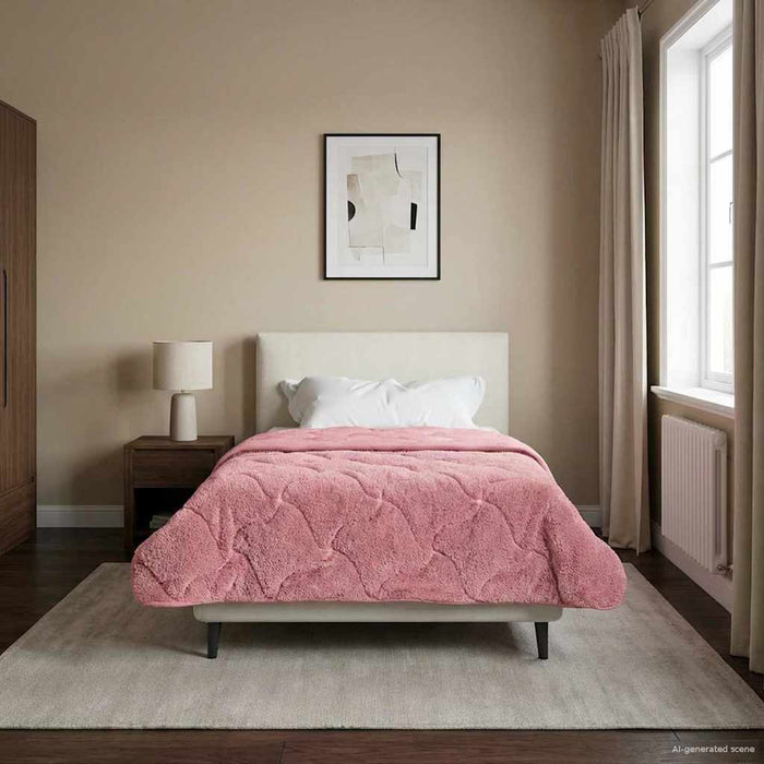 Duvet de iarnă Roz 135 x 200 cm Microfibră și fleece Teddy - WALTI WALTI