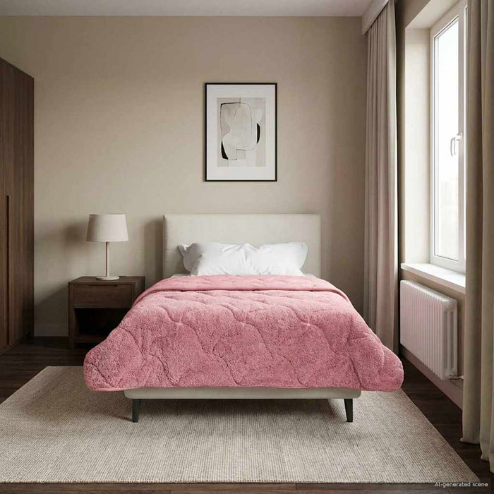 Duvet de iarnă Roz 140 x 220 cm Microfibră și fleece Teddy - WALTI WALTI
