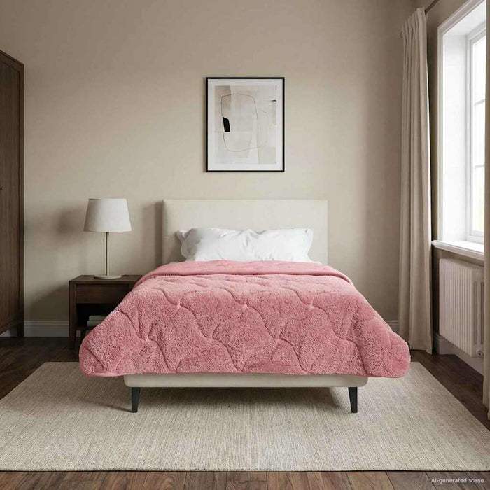 Duvet de iarnă Roz 155 x 220 cm Microfibră și fleece Teddy - WALTI WALTI