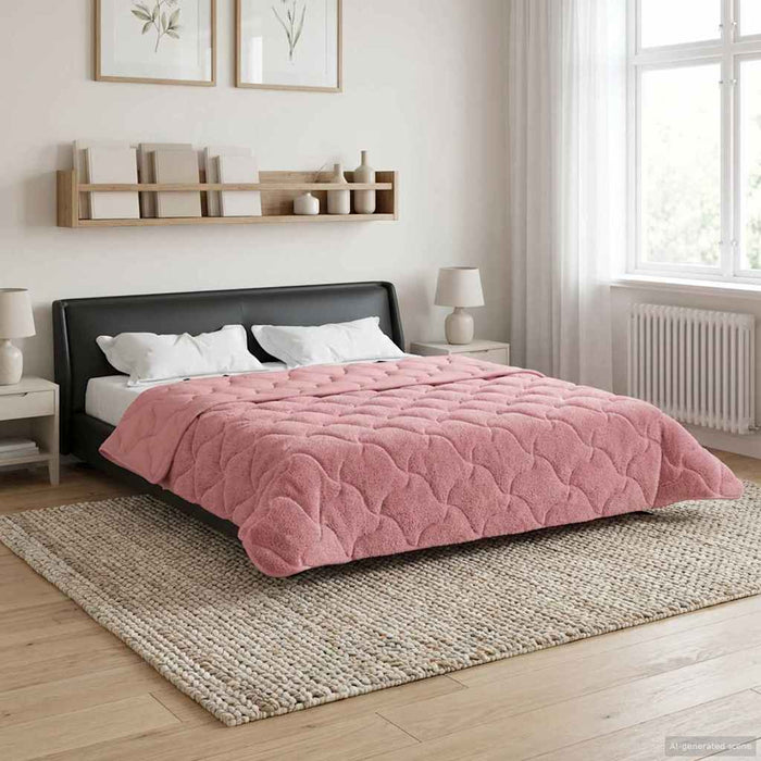 Duvet de iarnă Roz 200 x 220 cm Microfibră și fleece Teddy - WALTI WALTI