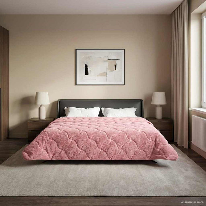 Duvet de iarnă Roz 200 x 220 cm Microfibră și fleece Teddy - WALTI WALTI