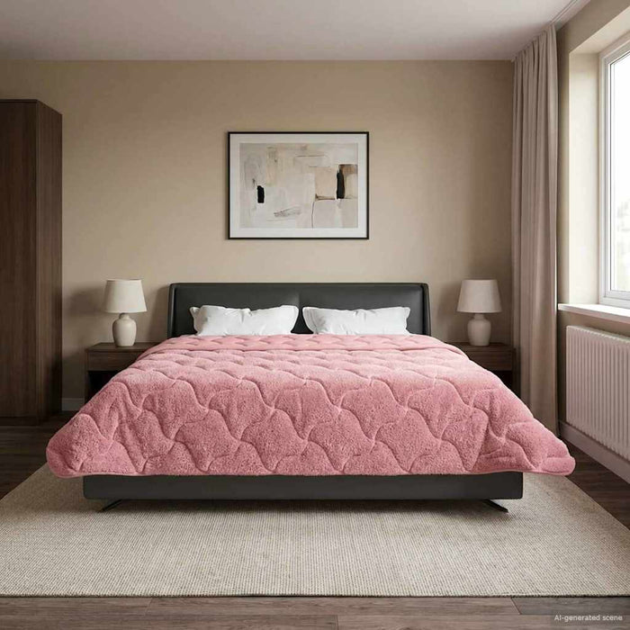 Duvet de iarnă Roz 220 x 260 cm Microfibră și fleece Teddy - WALTI WALTI
