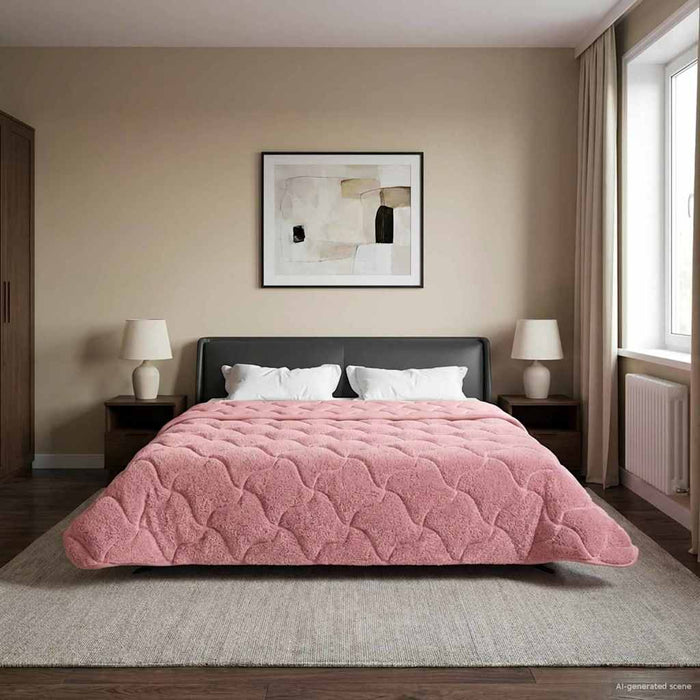 Duvet de iarnă Roz 240 x 260 cm Microfibră și fleece Teddy - WALTI WALTI