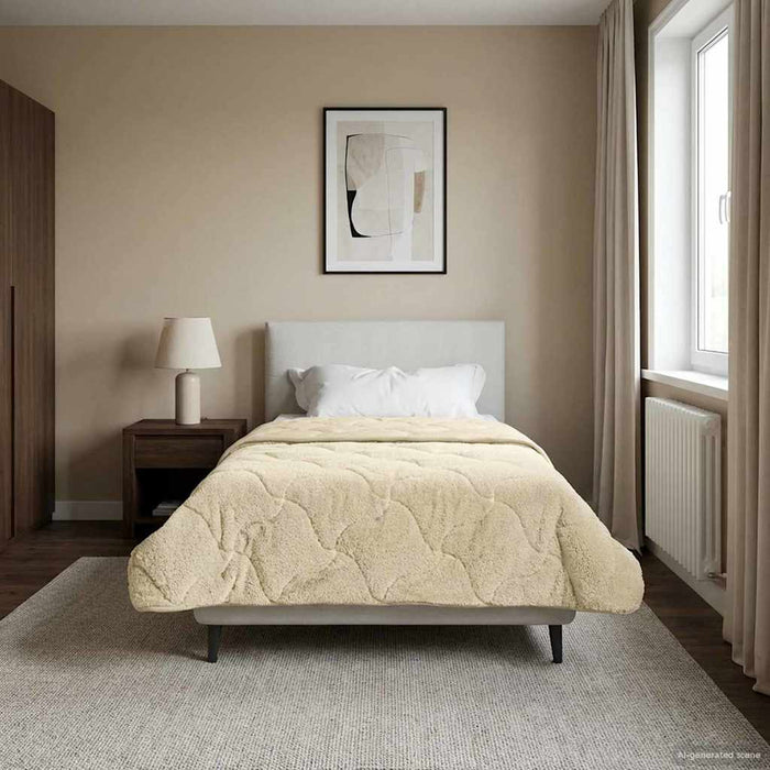 Duvet de iarnă Crem 140 x 200 cm Microfibră și fleece Teddy - WALTI WALTI