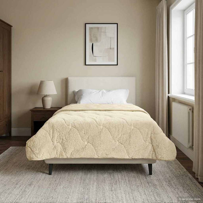 Duvet de iarnă Crem 155 x 200 cm Microfibră și fleece Teddy - WALTI WALTI