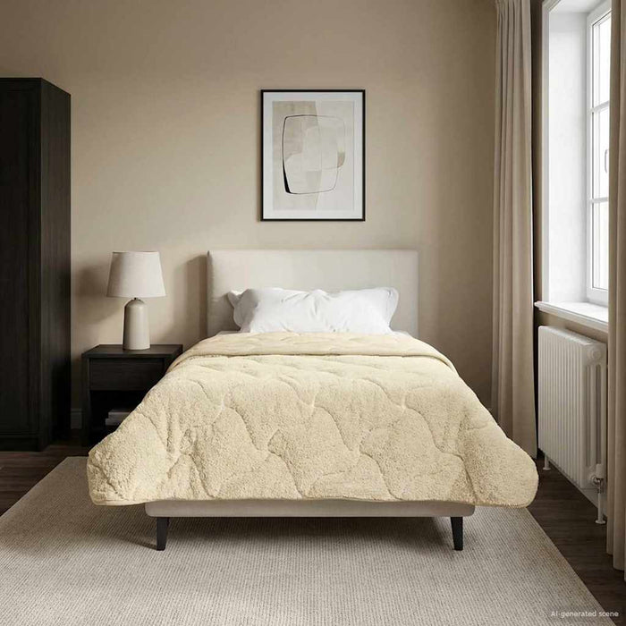Duvet de iarnă Crem 140 x 220 cm Microfibră și fleece Teddy - WALTI WALTI