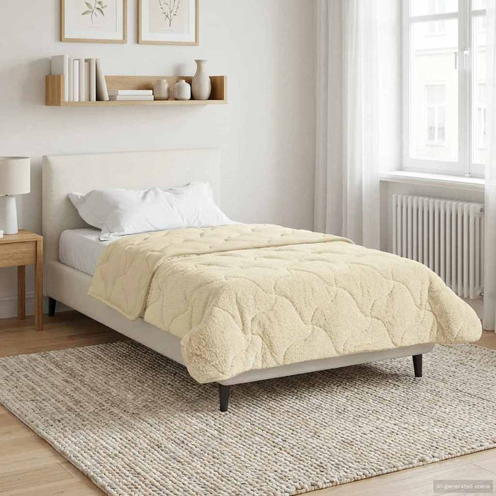 Duvet de iarnă Crem 155 x 220 cm Microfibră și fleece Teddy - WALTI WALTI